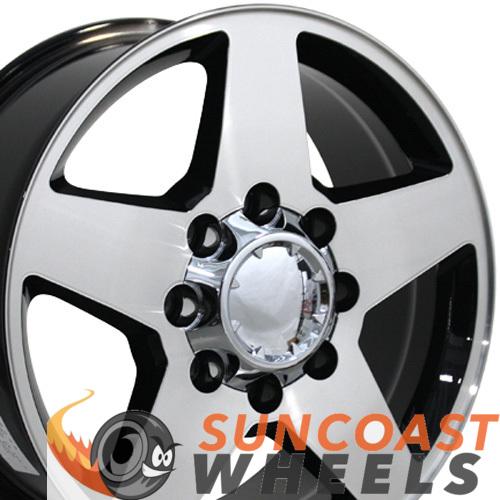 20" Fits Chevrolet - Silverado Style Wheel - Black Mach'd Face 20x8.5