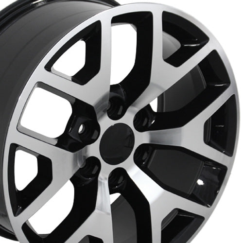 20" Fits GMC - Sierra Snowflake Wheel - Black Mach'd Face 20x9
