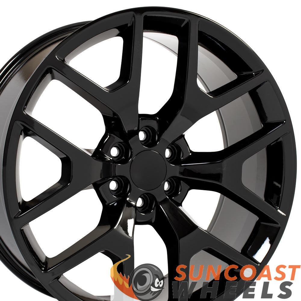 24" Rim Fits Sierra Honeycomb CV92 24x10 Gloss Black GMC Wheel