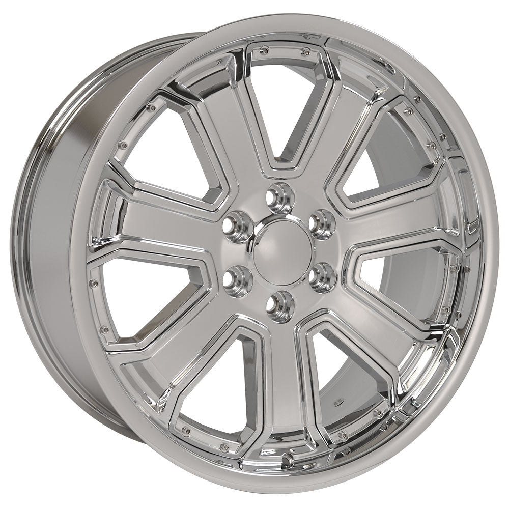 22" fits Chevrolet - Silverado Deep Dish Wheel - Chrome with Chrome Inserts 22x9.5