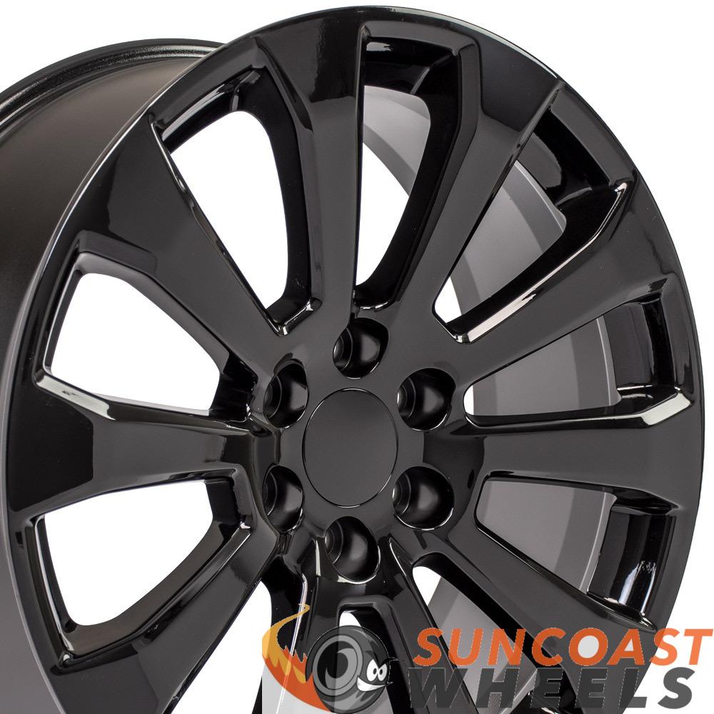 22" Rim Fits Silverado High Country CV95 22x9 Black Chevy Truck Wheel