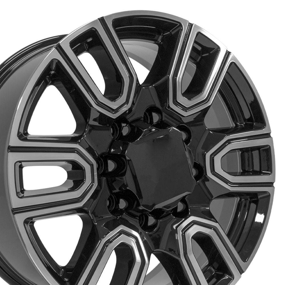 20" Wheel fits GMC Sierra 2500/3500 - CV96B Black Machined 20x8.5