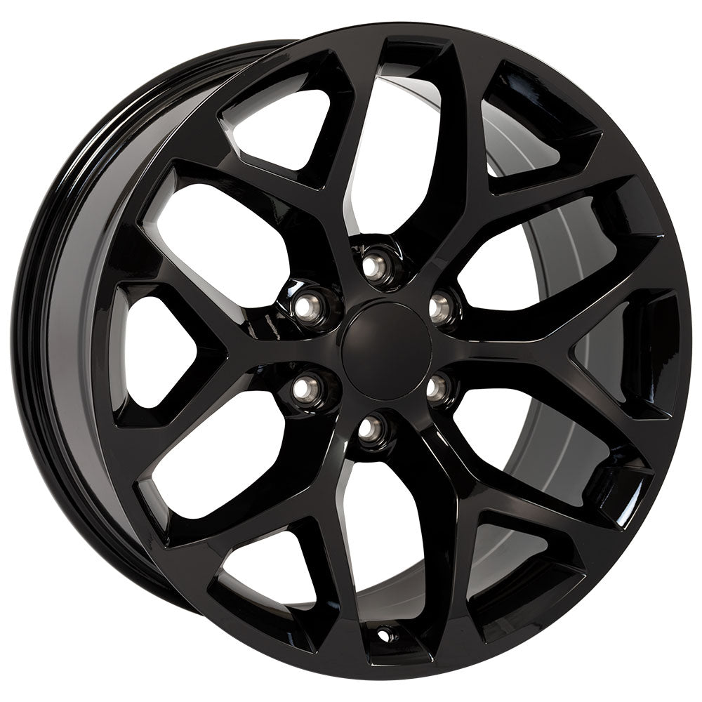 24" 24x10" Black Snowflake Rims fit GMC Sierra 1500 24x10