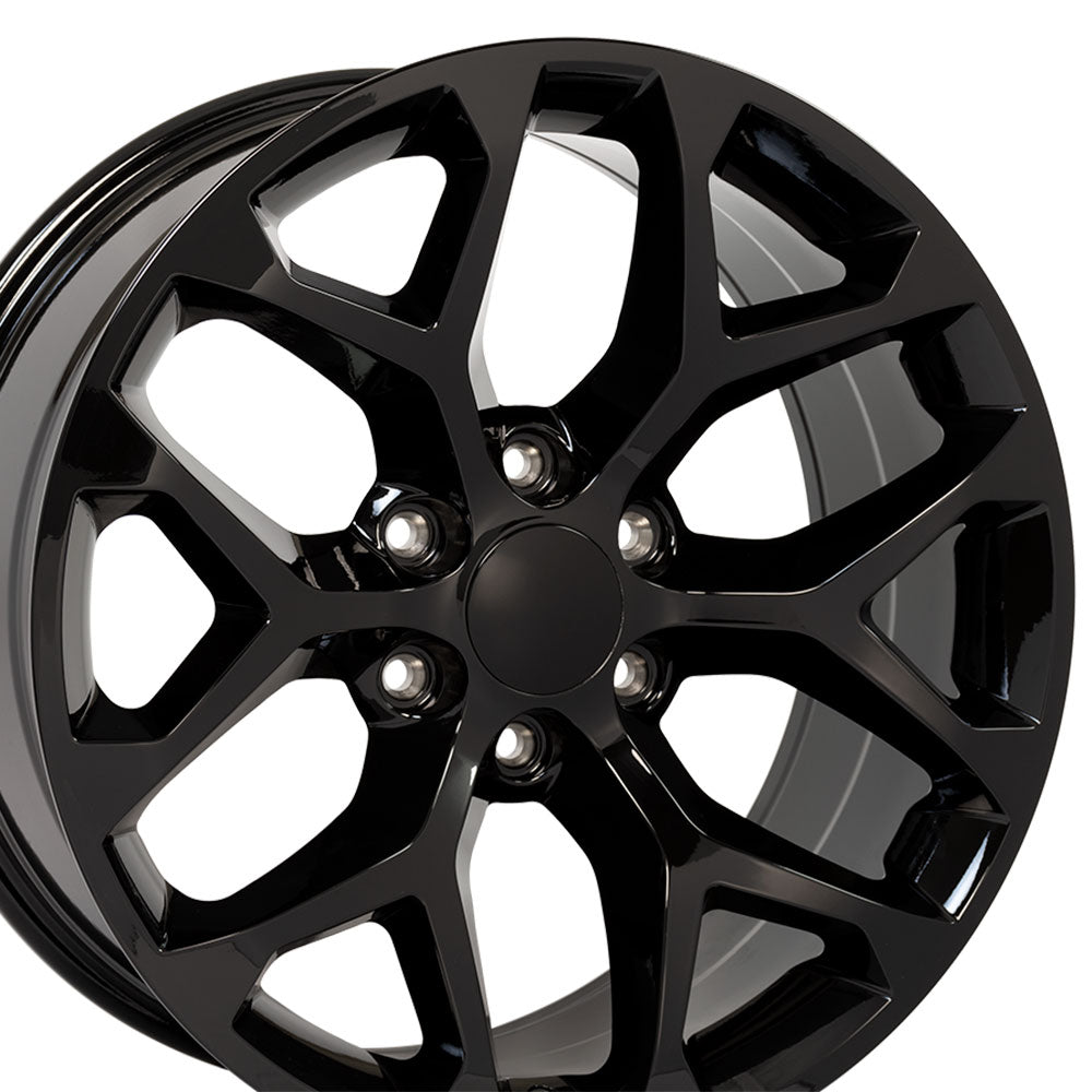 22" Rim fits Sierra Snowflake Gloss Black 22x9 Wheel Hollander 5668