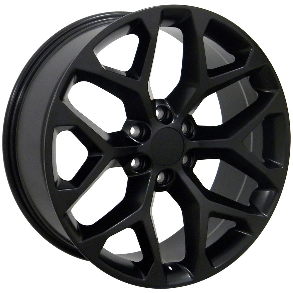 22" Fits GMC - Sierra Style Snowflake Wheel - Satin Black 22x9
