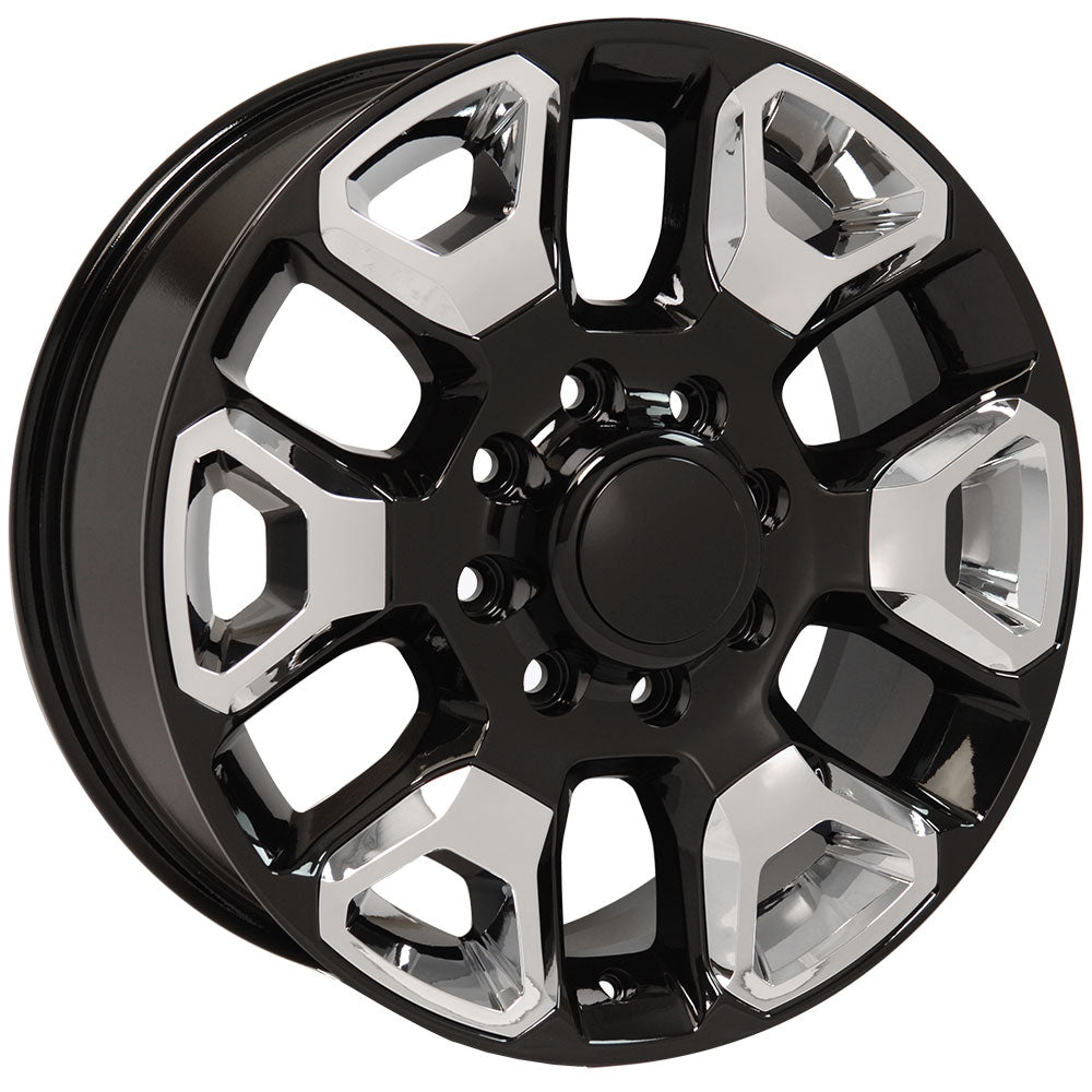 20" fits Dodge - 2500-3500 Wheel - Black with Chrome Inserts 20x8
