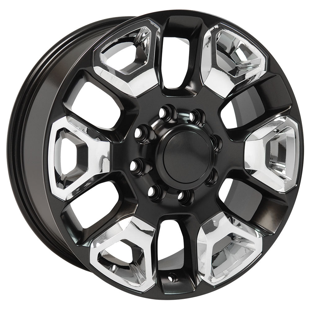 20" fits Dodge - 2500-3500 Wheel - Satin Black with Chrome Inserts 20x8