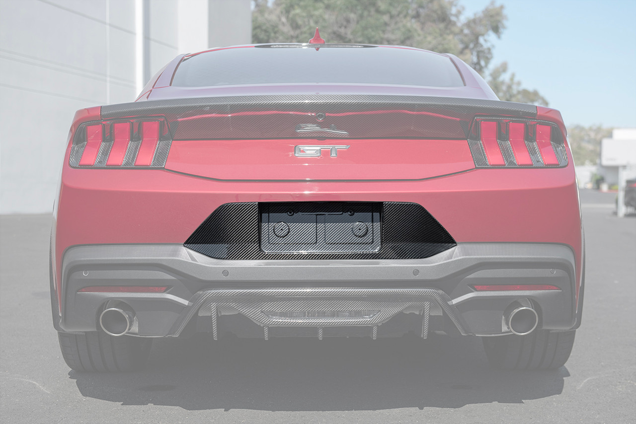 EOS License Plate Frame Backing Cover, Carbon Fiber :: 2024-2025 Ford Mustang