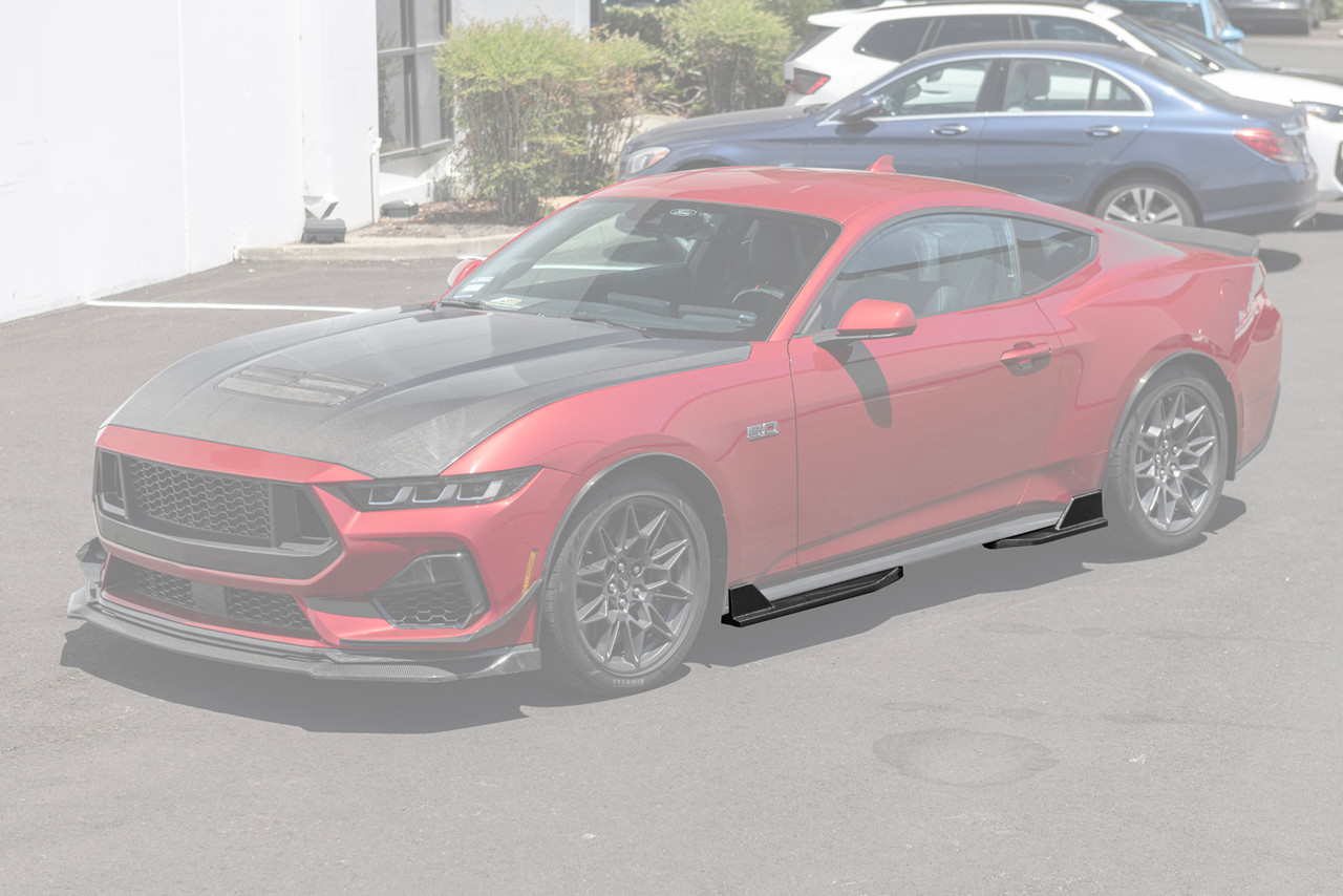 EOS Side Skirt Extensions, Carbon Fiber :: 2024-2025 Ford Mustang