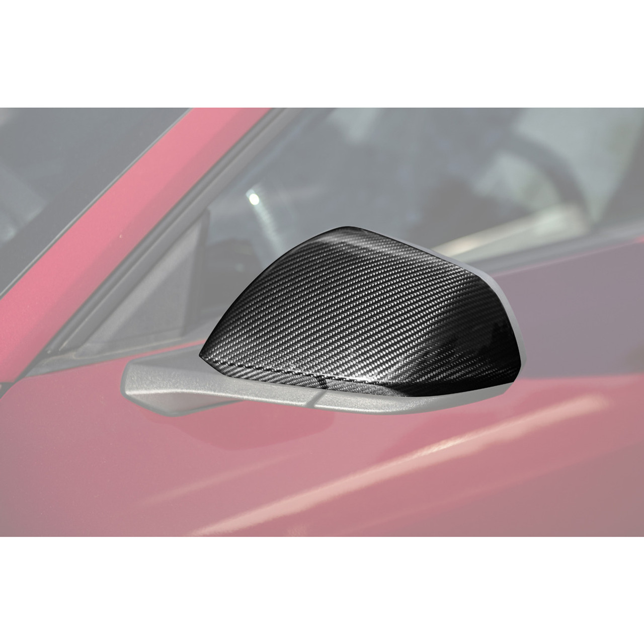 EOS Factory Style Mirror Covers, Carbon Fiber :: 2015-2023 Ford Mustang w/o Blind Spot Mirror