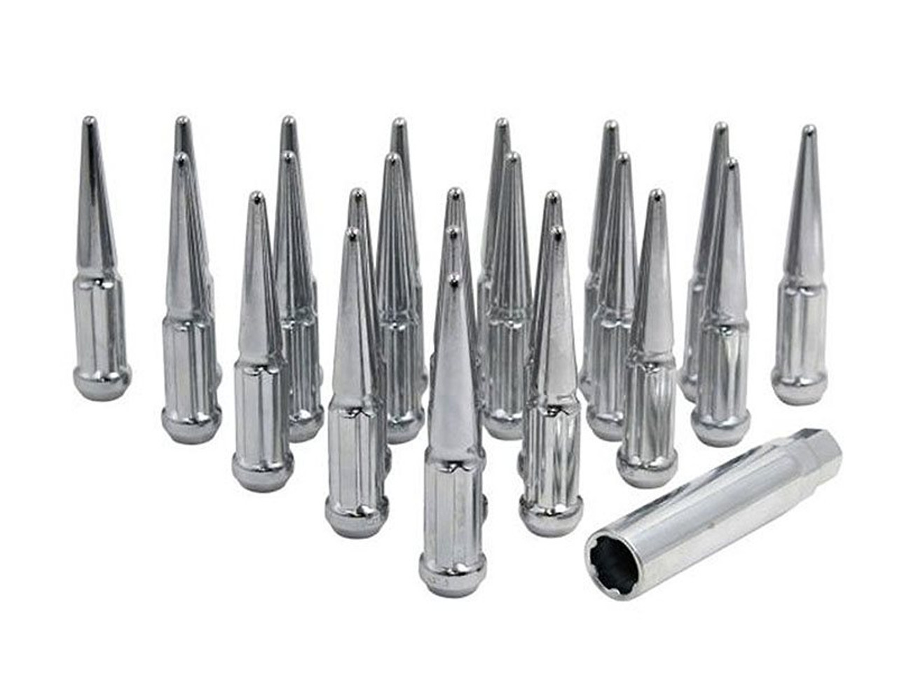 Factory Reproductions Spline Spike Lug Nuts, 14mm x 1.5, Chrome :: 2014-2025 Silverado & GMC Sierra 1500