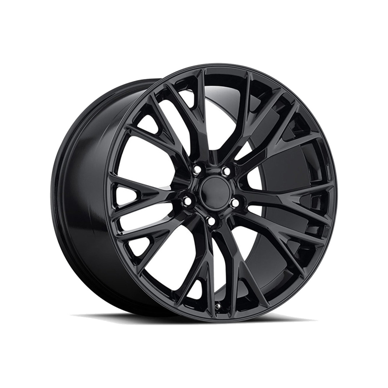 FR 22 Z06 Replica Rear Wheel, Gloss Black, 19x10 :: 2005-2019 Corvette Stingray
