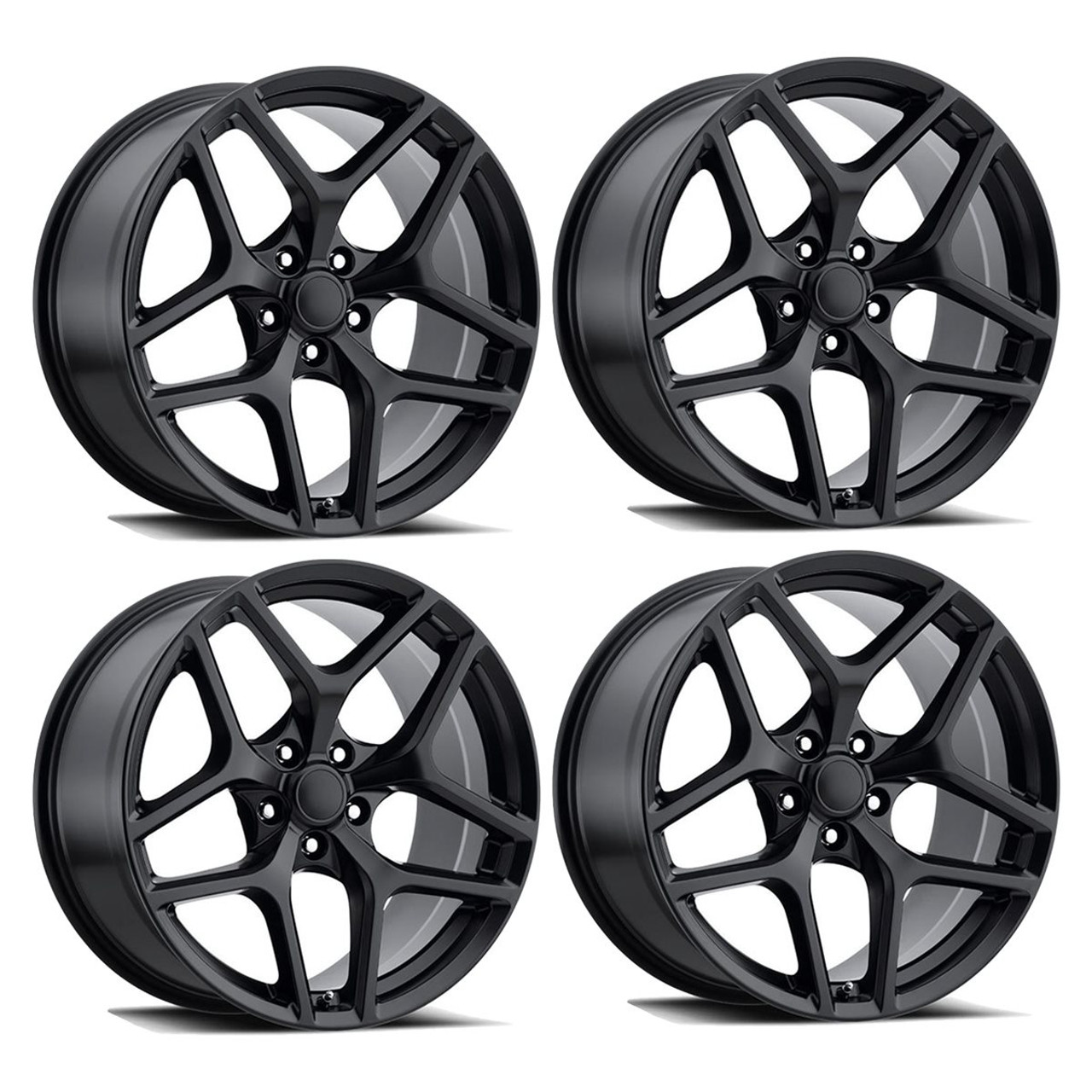 FR 27F Z28 Replica Wheel Set, Satin Black, 20x9 & 20x10 :: 2010-2024 Camaro
