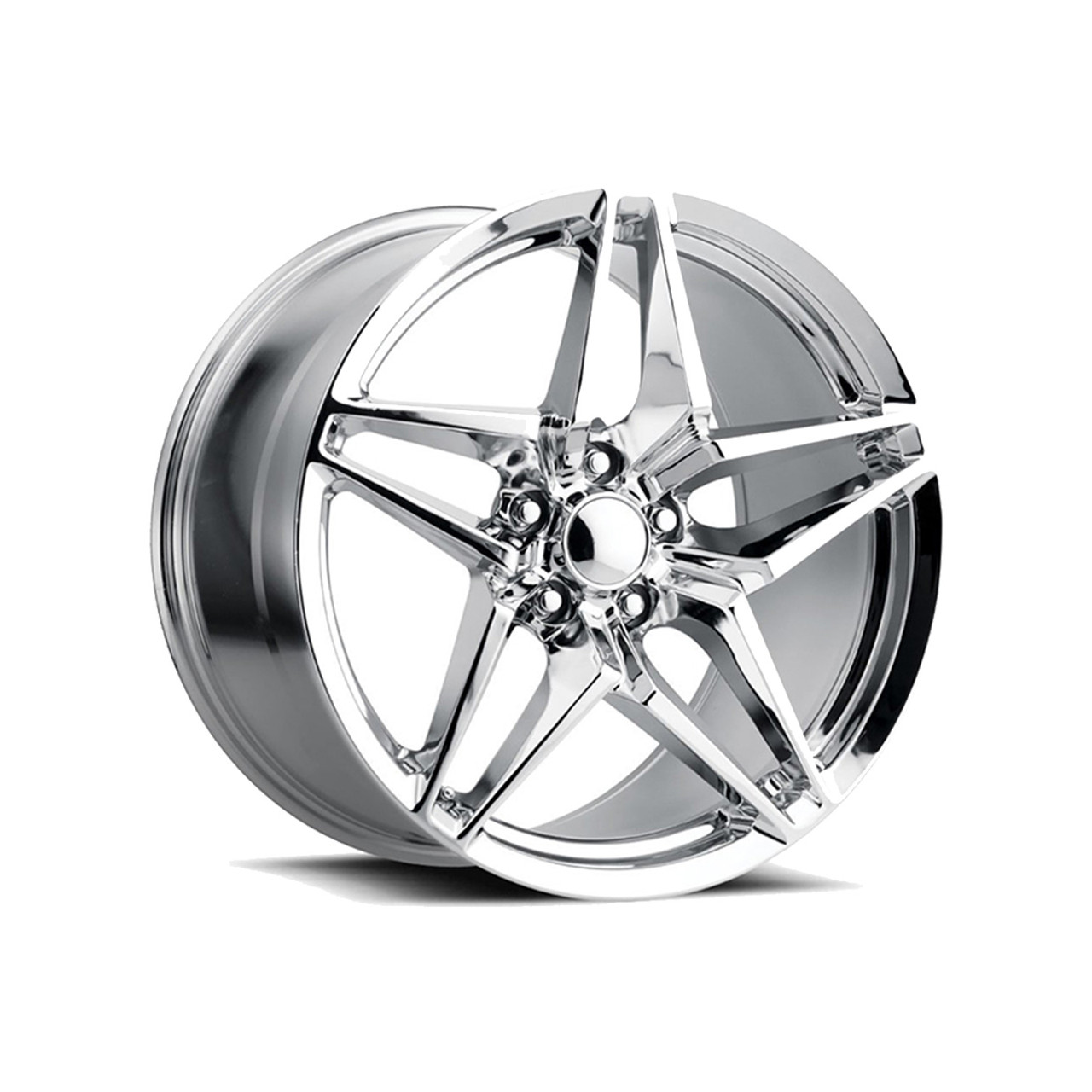 FR 29 C7 ZR1 Replica Front Wheel, Chrome, 18x8.5 :: 2005-2019 Corvette Stingray