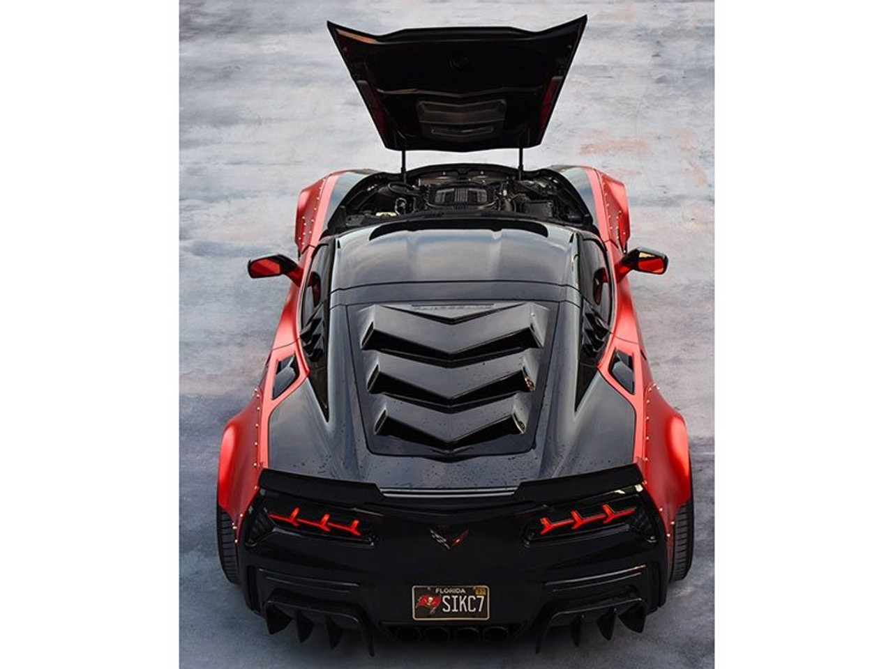 GLASSSKINZ C7 BAKKDRAFT Rear Window Louver/Valance :: 2014-2019 C7 Corvette