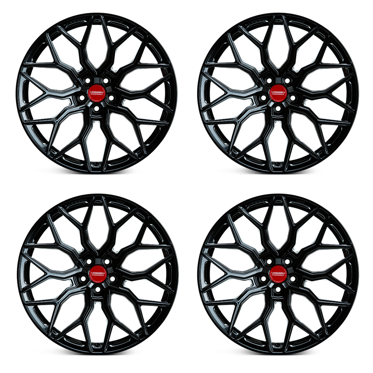Vossen HF-2 Hybrid Forged Wheel Set, Gloss Black, 20x9 +35/21x12 +52 :: 2020-2025 Corvette