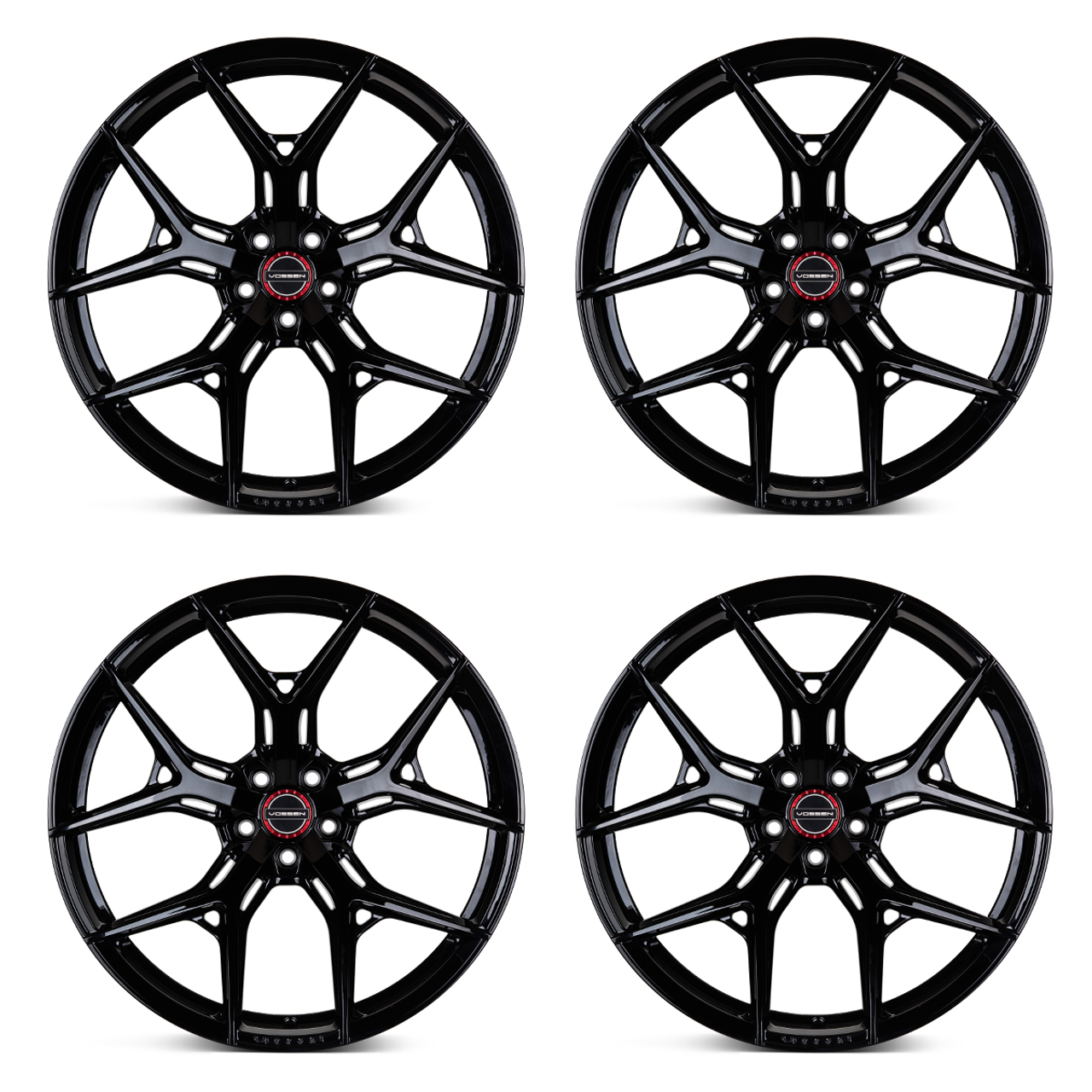 Vossen HF-5 Hybrid Forged Wheel Set, Gloss Black,  20x9.5 +25/20x10.5 +45 :: 2015-2025 Mustang