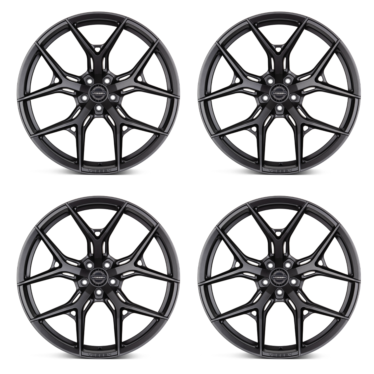 Vossen HF-5 Hybrid Forged Wheel Set, Matte Gun Metal, 20x9.5 +20/20x11 +40 :: 2010-2024 Camaro