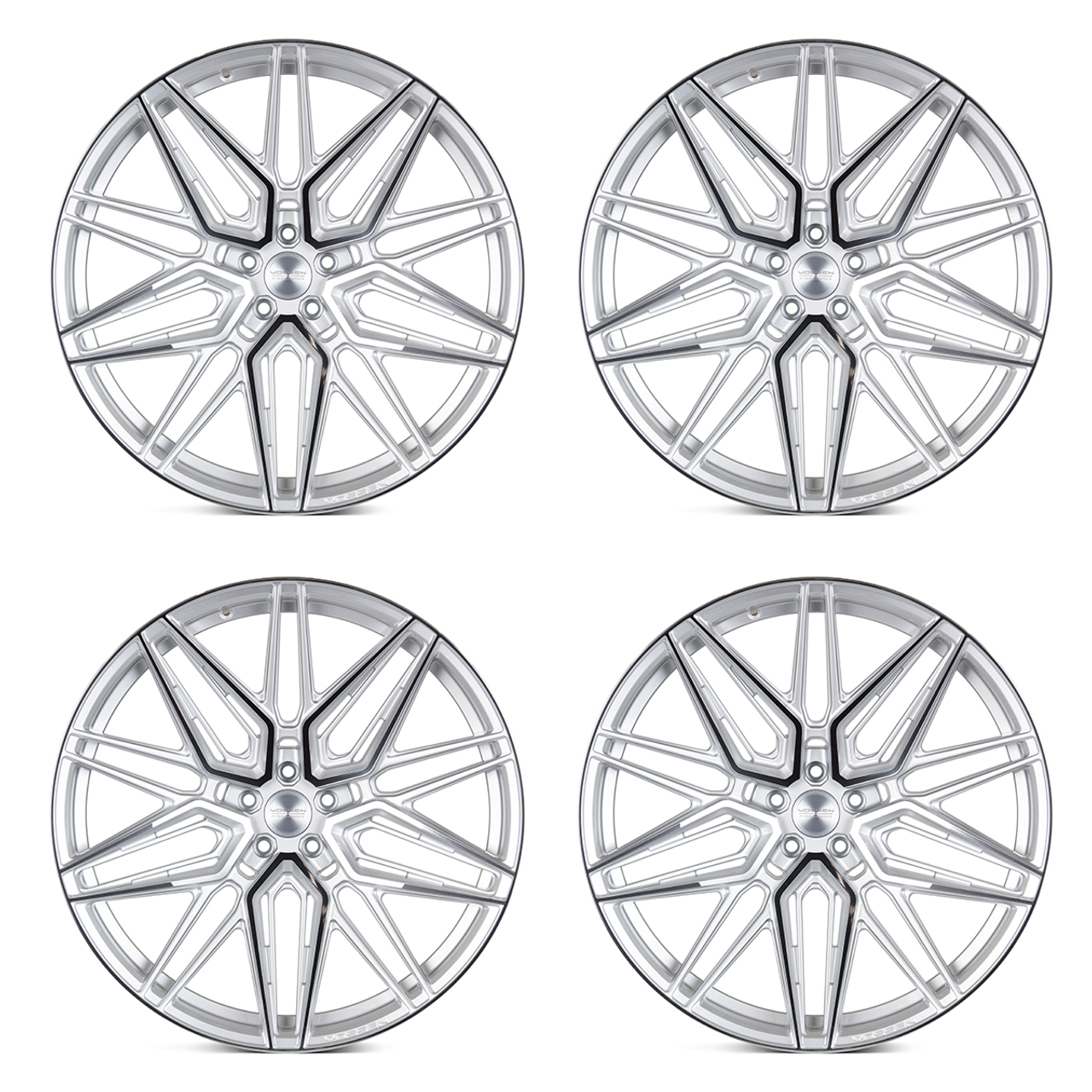Vossen HF-7 Hybrid Forged Wheel Set, Silver Polished, 20x9 +35/21.12 +52 :: 2020-2025 Corvette
