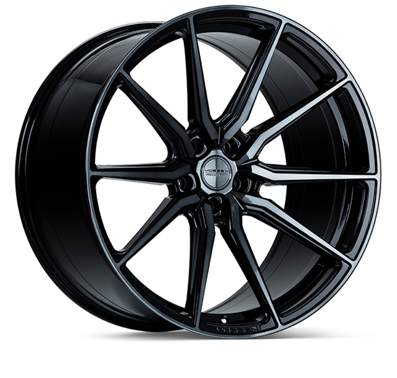 Vossen HF-3 Hybrid Forged Front Wheel, Double Tinted Gloss Black, Flat Face, 20x9 +32 :: 2015-2025 Mustang