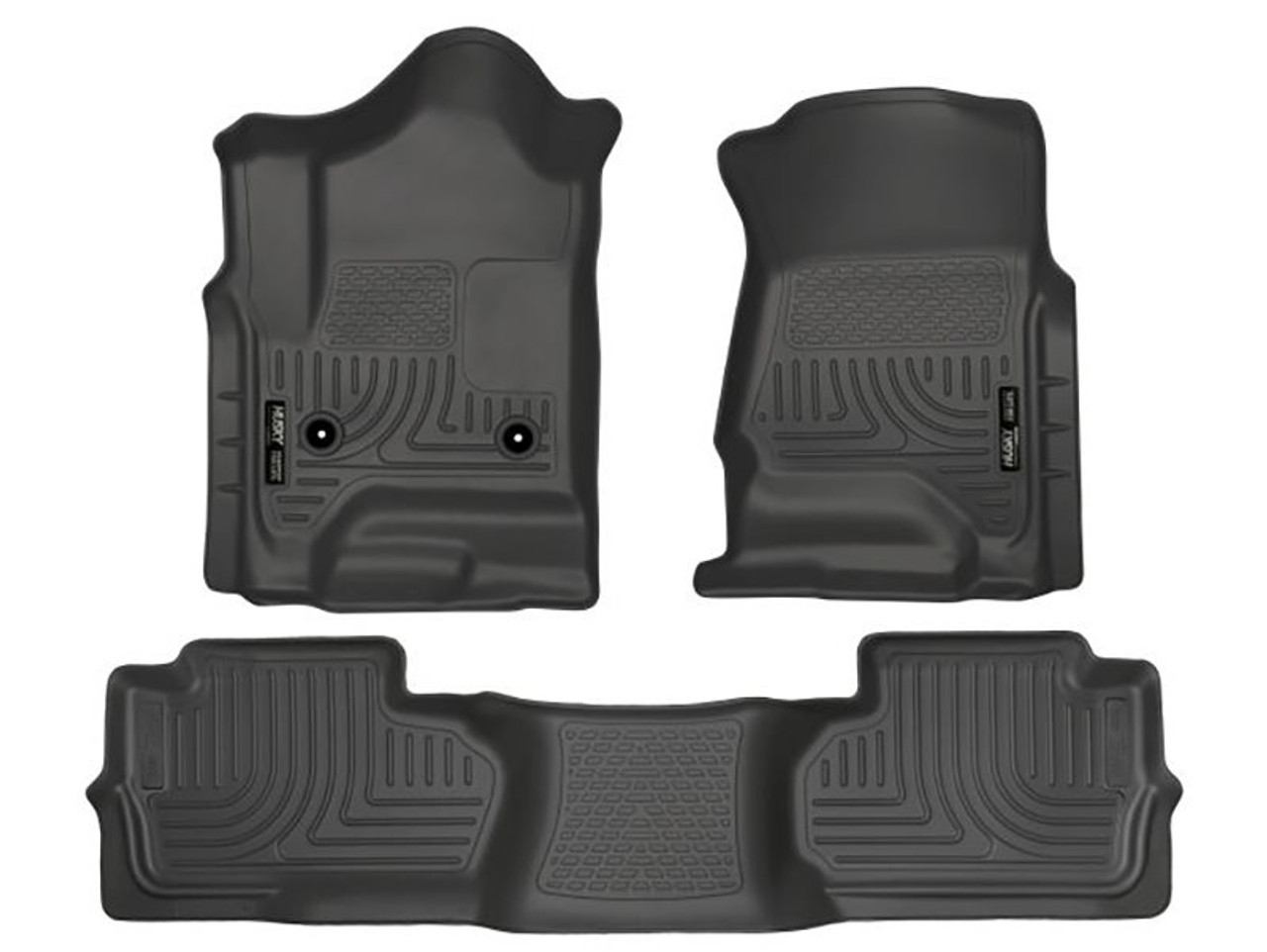 Husky Liners WeatherBeater Front & 2nd Seat Floor Liners, Black :: 2014-2018 Silverado & GMC Sierra 1500 Double Cab
