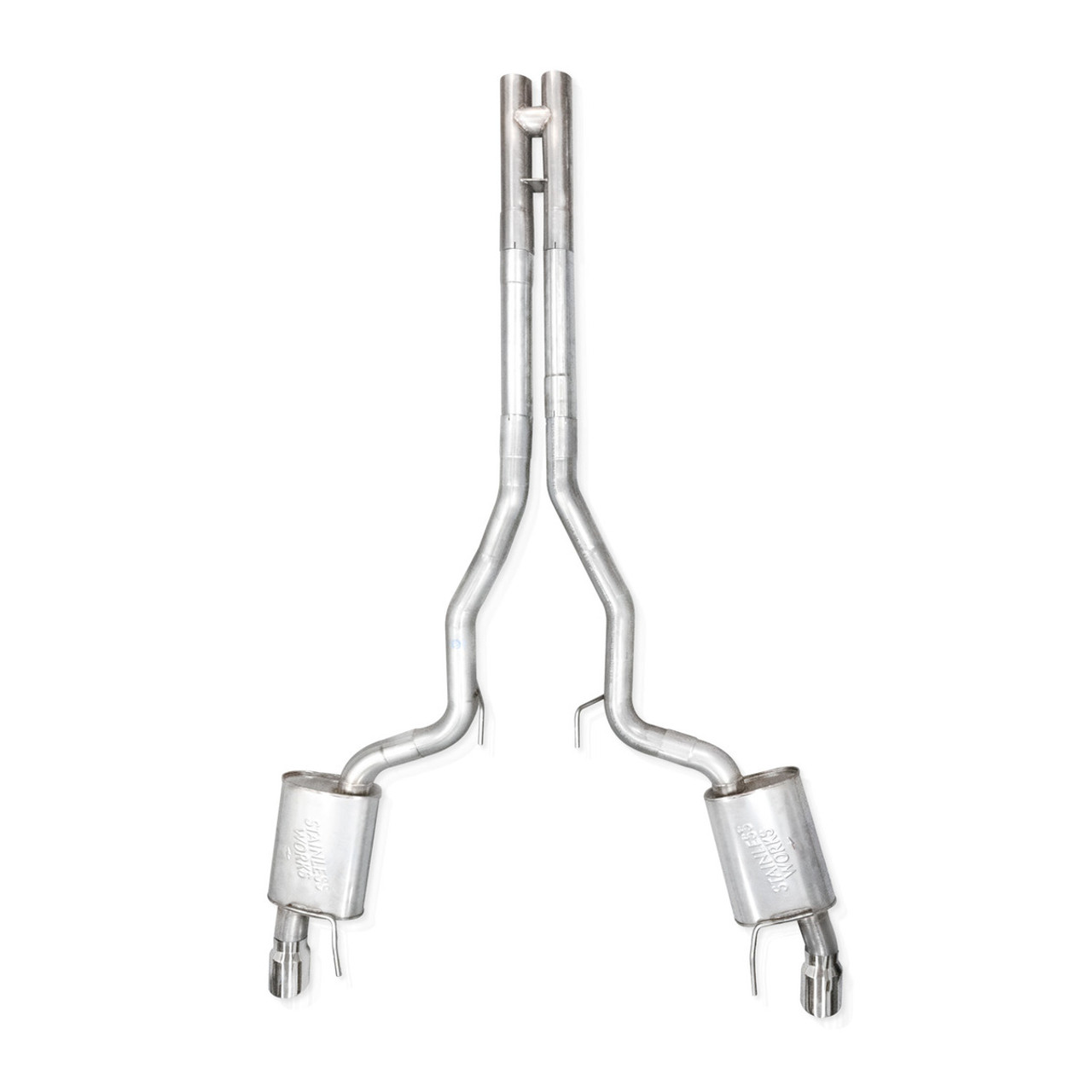 Stainless Works 3" Redline Cat-Back Exhaust w/ H-Pipe & Dual Tips, Factory Connect :: 2024-2025 Mustang GT & Dark Horse w/o Active Exhaust