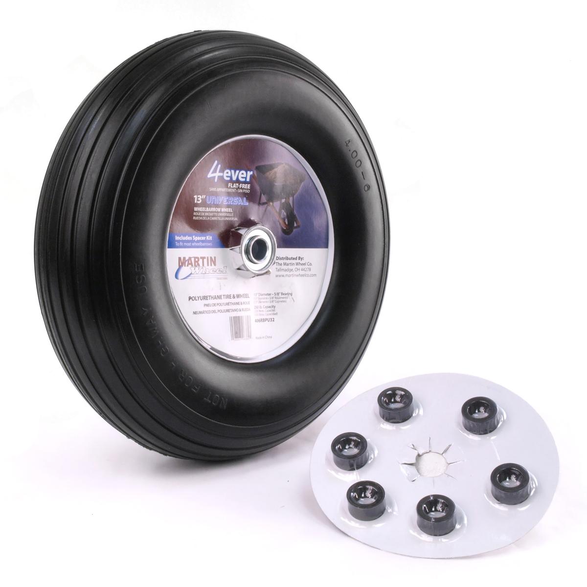 Kenda Flat Free Rib 3.75" Hub And No Bearing 13-6.50-6 Wheel/Tire Assembly Yard - Lawn Tire