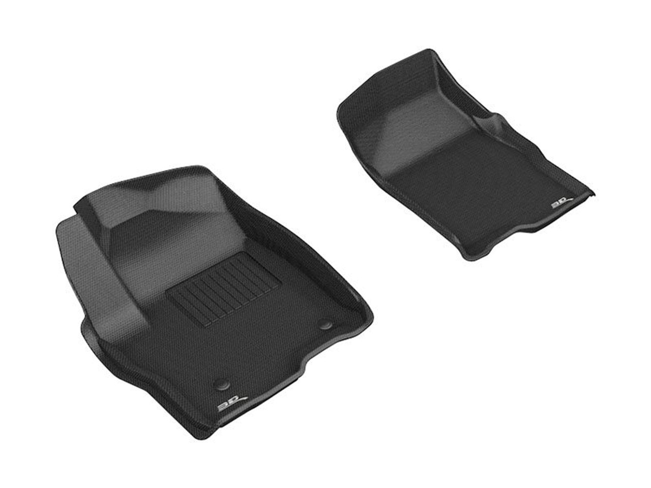 3D MAXpider Kagu All-Weather Floor Liners, Front, Black :: 2019-2023 Silverado - GMC Sierra 1500 Double & Crew Cab