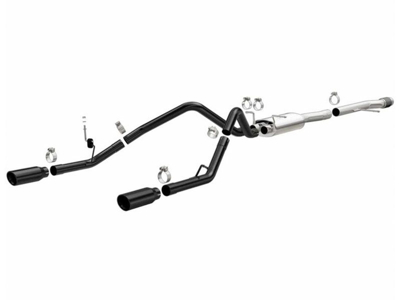 Magnaflow 3" Street Cat-Back Exhaust System, Black Tips, Dual Split Bumper :: 2014-2018 Silverado & GMC Sierra 1500 5.3L