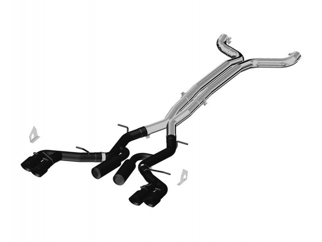 MBRP Black Series 3" Race Version Dual Cat-Back Exhaust System w/ 4" Quad Tips, Black Coated :: 2016-2024 Camaro SS Manual Coupe, ZL1 Coupe