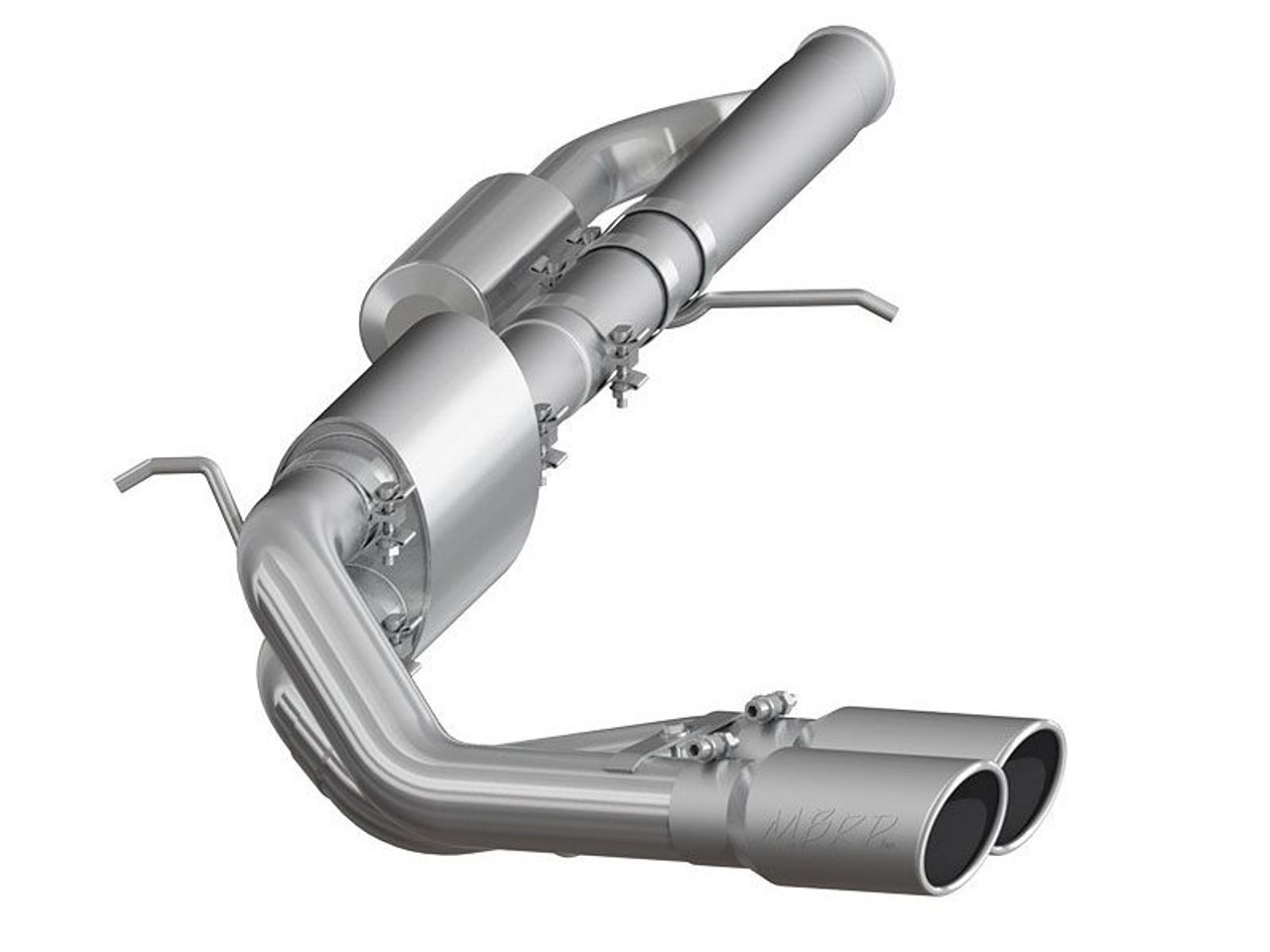 MBRP Installer Series 3" Cat-Back Exhaust System w/ Pre-Axle Dual Exit, Aluminized Steel :: 2014-2018 Silverado & GMC Sierra 1500 4.3L, 5.3L