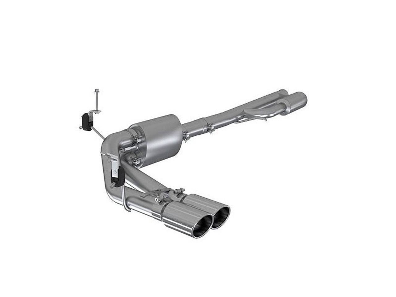 MBRP Installer Series 3" Cat-Back Exhaust System w/ Pre-Axle Dual Side Exit, Aluminized Steel :: 2019-2025 Silverado & GMC Sierra 1500 4.3L, 5.3L