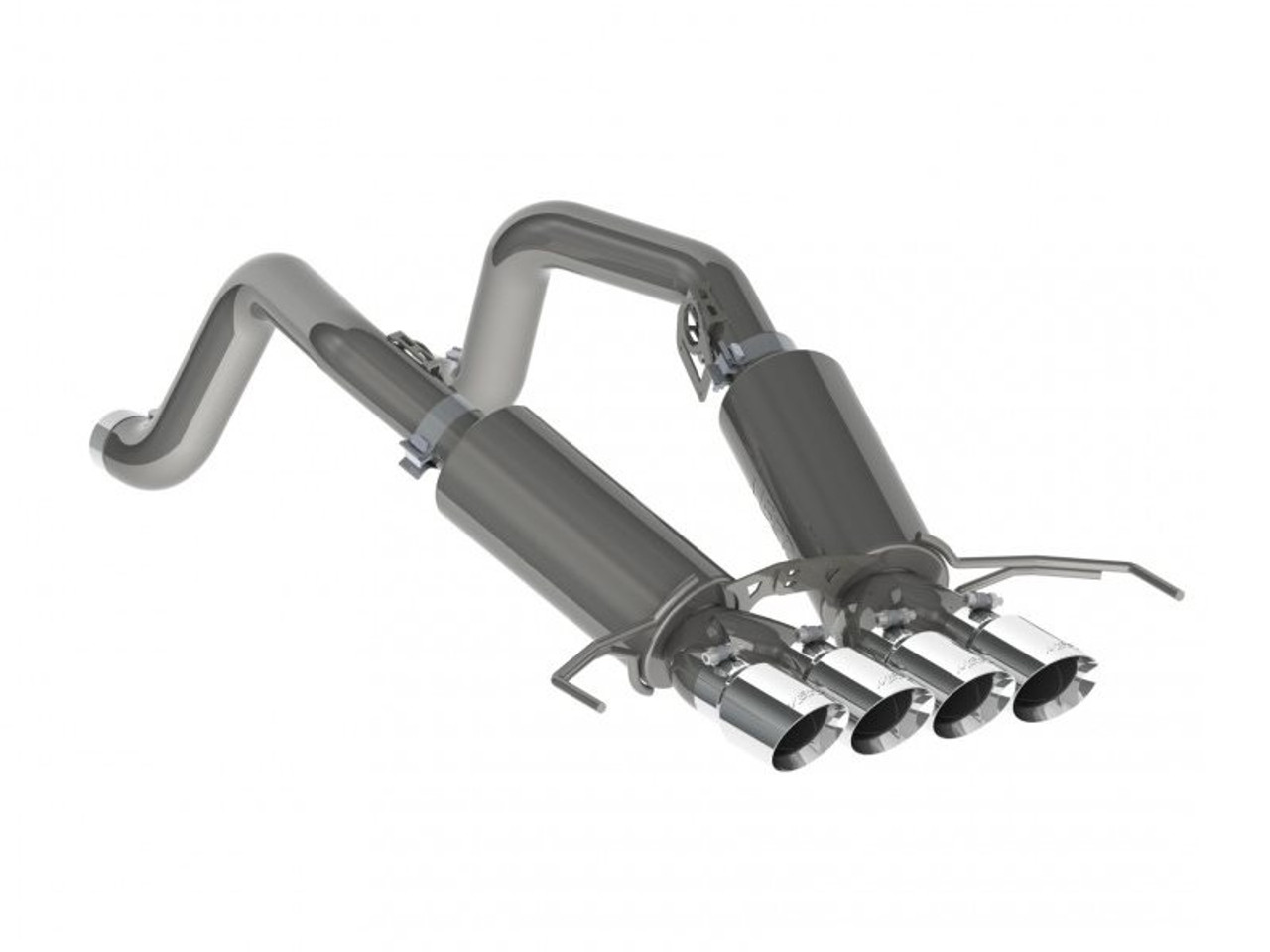 MBRP Pro Series 3" Dual Muffler Axle-Back Exhaust System w/ 4" Quad Polished Tips, T304 Stainless Steel :: 2014-2019 C7 Corvette