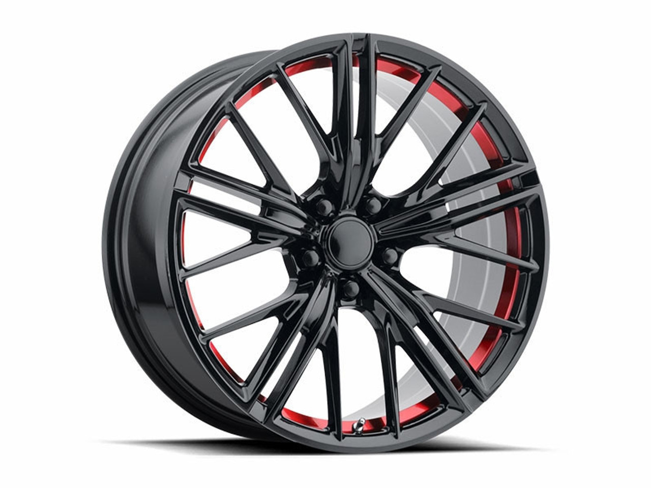 PR194 2017 ZL1 Replica Front or Rear Wheel, Gloss Black Red Machined, 20x10:: 2010-2024 Camaro