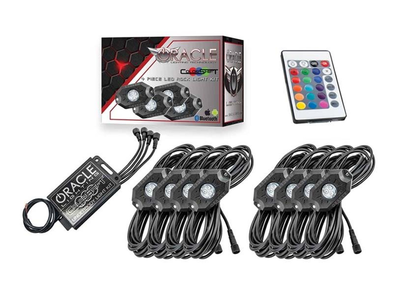 Oracle ColorSHIFT Bluetooth Underbody Wheel Well Rock Light Kit w/ RF Controller, Set of 8 ::