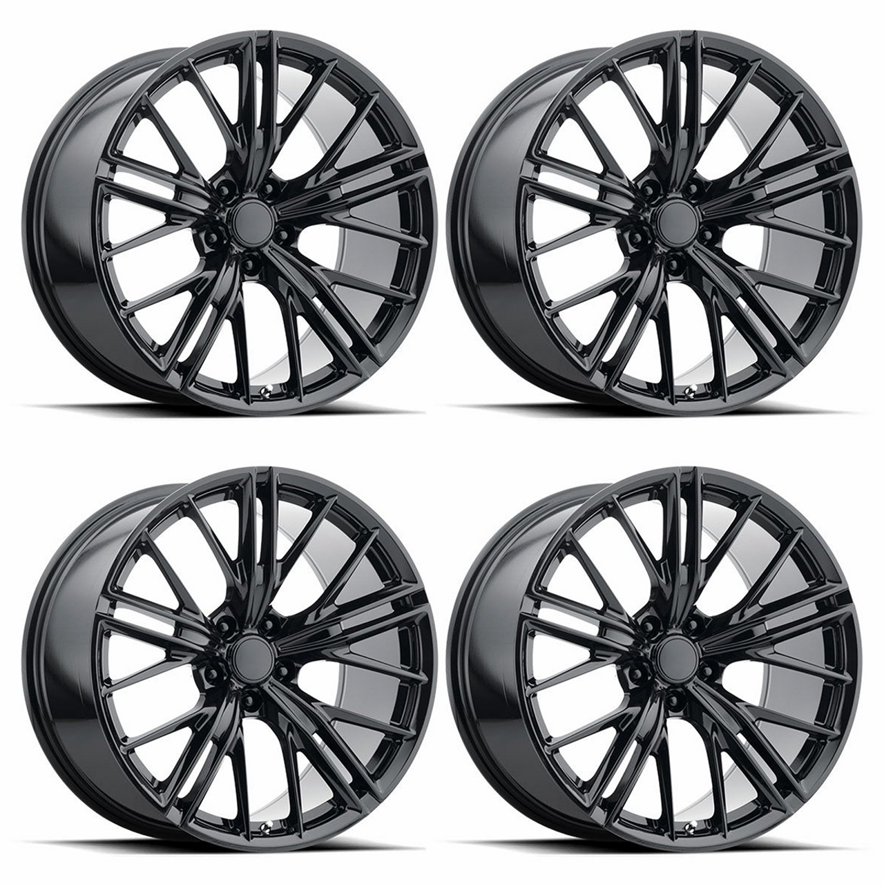 PR194 2017 ZL1 Replica Wheel Set, Gloss Black, 20x9 & 20x10:: 2010-2024 Camaro