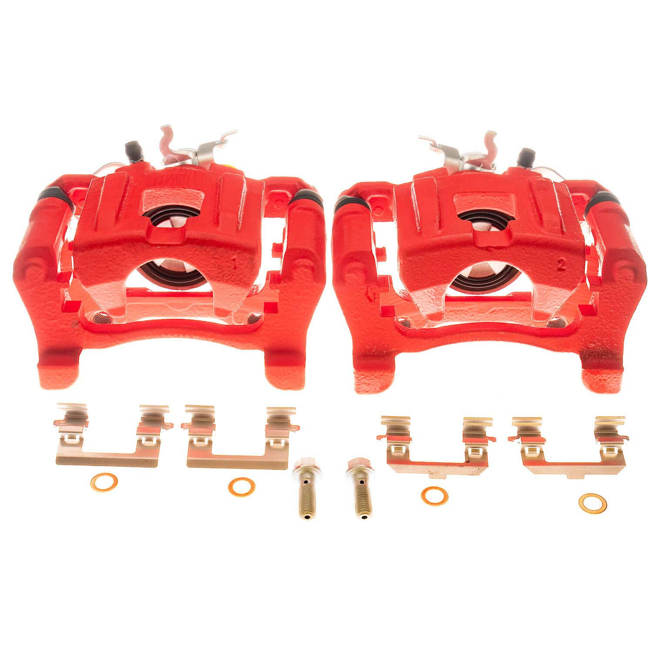 PowerStop Rear Brake Calipers, Red :: 2015-2023 Ford Mustang GT, EcoBoost & Mach 1 w/ 4 & 6 Piston Front Calipers