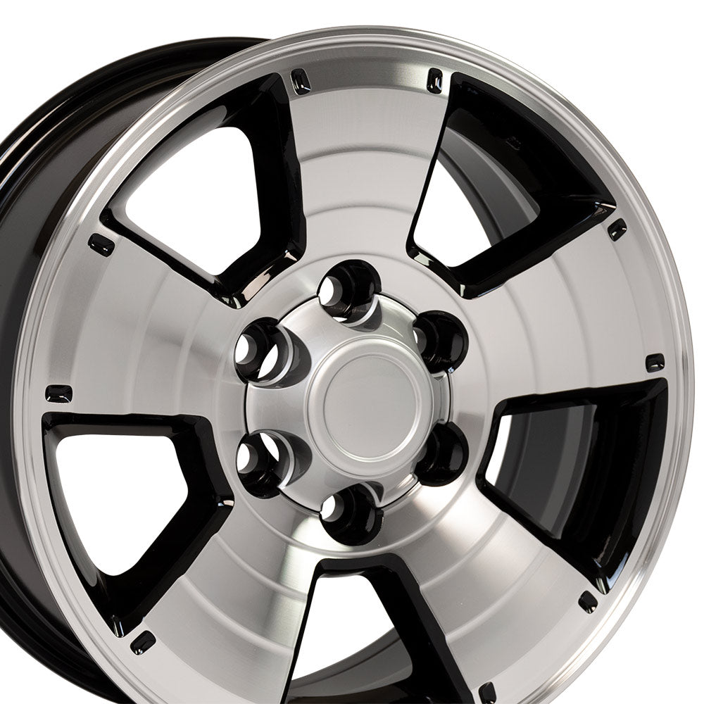 17 inch Rim Fits Toyota 4Runner Style TY09 17x7.5 Black Machined Wheel