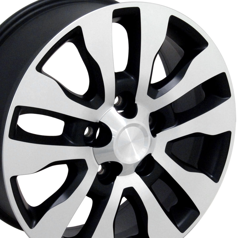 20" Fits Toyota - Tundra Style Wheel - Satin Black with a Mach'd Face 2x8
