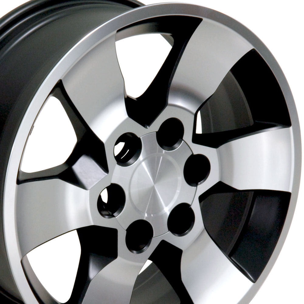 17" Fits Toyota - 4Runner Style Wheel - Satin Black with a Mach'd Face 17x7