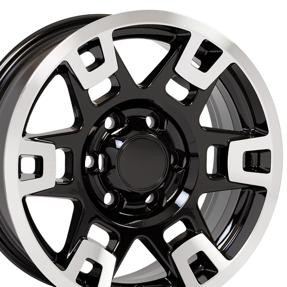 17" Wheel fits Toyota 4-Runner TRD Style Black Machined Face 17x7 Rim