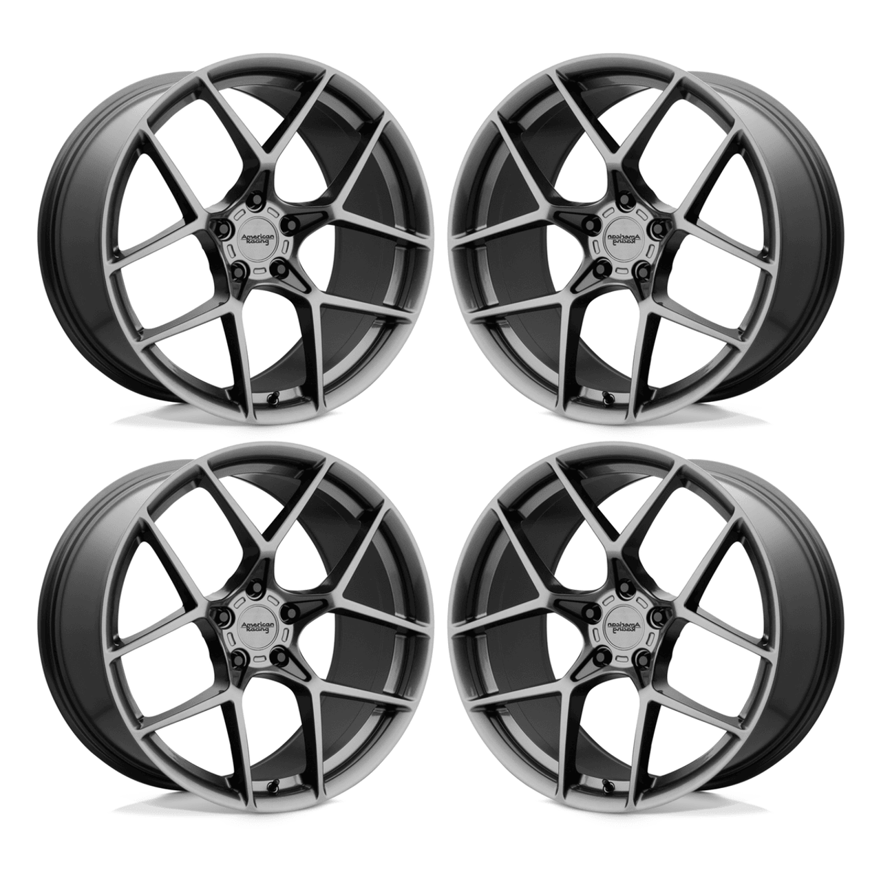 American Racing Crossfire Wheel Set, Graphite, 20x9/20x10.5 :: 2015-2025 Ford Mustang