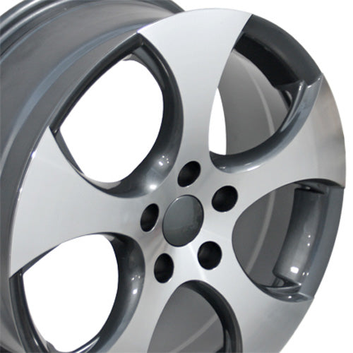 17" Fits VW Volkswagen - GTI Wheel - Gunmetal Mach'd Face 17x7