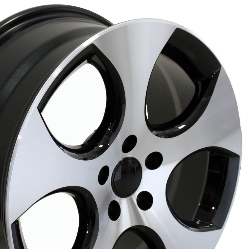 18" Fits VW Volkswagen - GTI Style Wheel - Black Mach'd Face 18x7.5