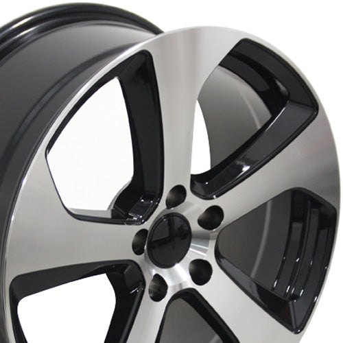 18" Fits VW Volkswagen - GTI Style Wheel - Black Mach'd Face 18x8