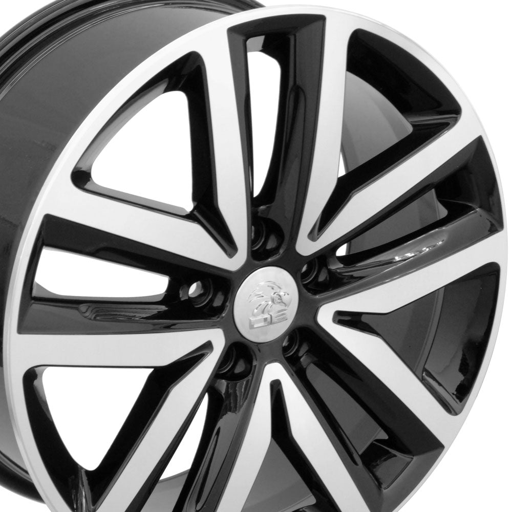 18" Fits VW Volkswagen - Jetta Style Wheel - Black Mach'd Face 18x7.5