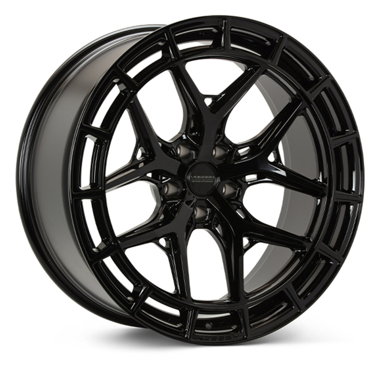 Vossen HFX-1 Hybrid Forged Front Wheel, Gloss Black, Deep Face, 20x9.5 +25 :: 2015-2025 Mustang