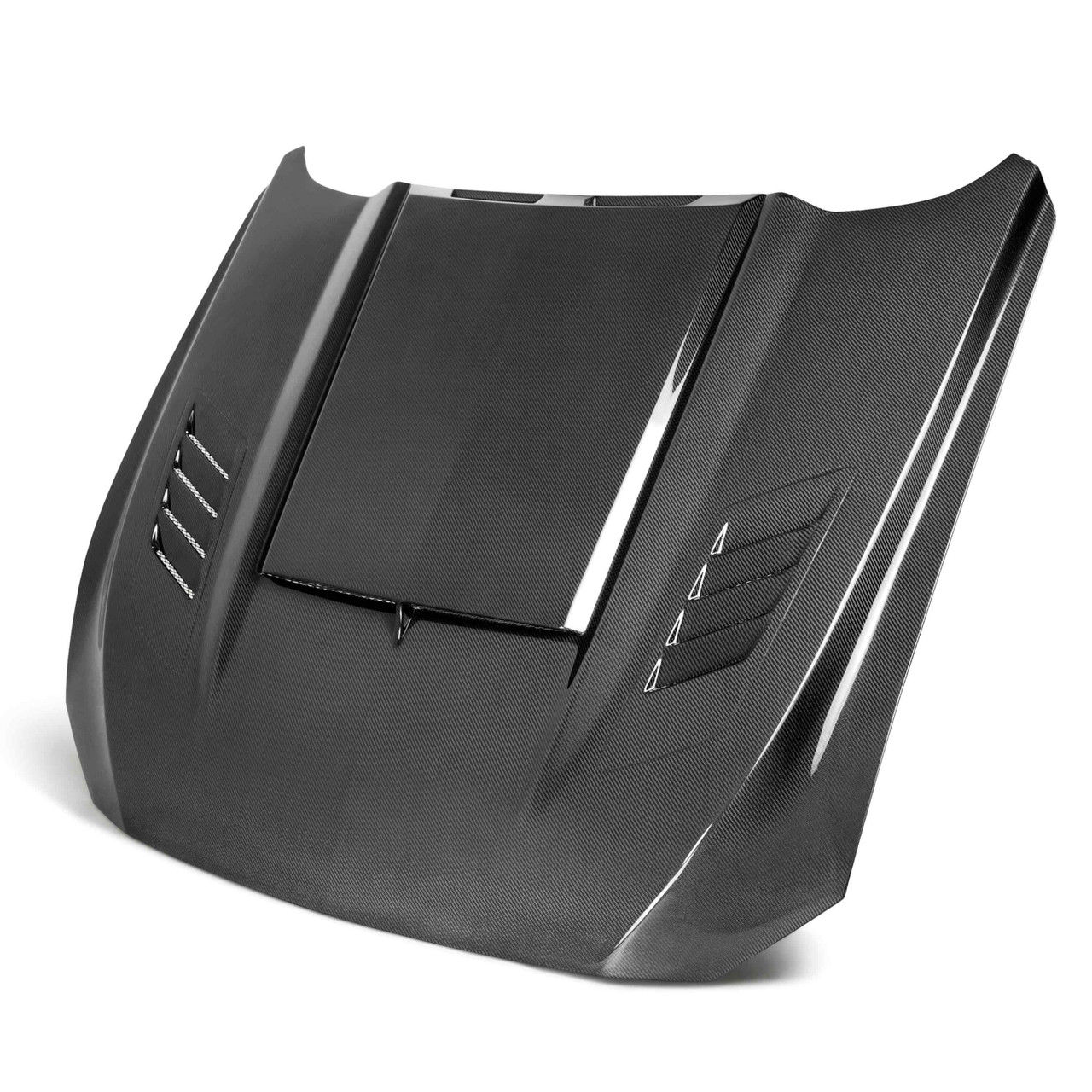 Anderson Composites Type-AB Ram Air Double Sided Hood, Carbon Fiber :: 2018-2023 Ford Mustang