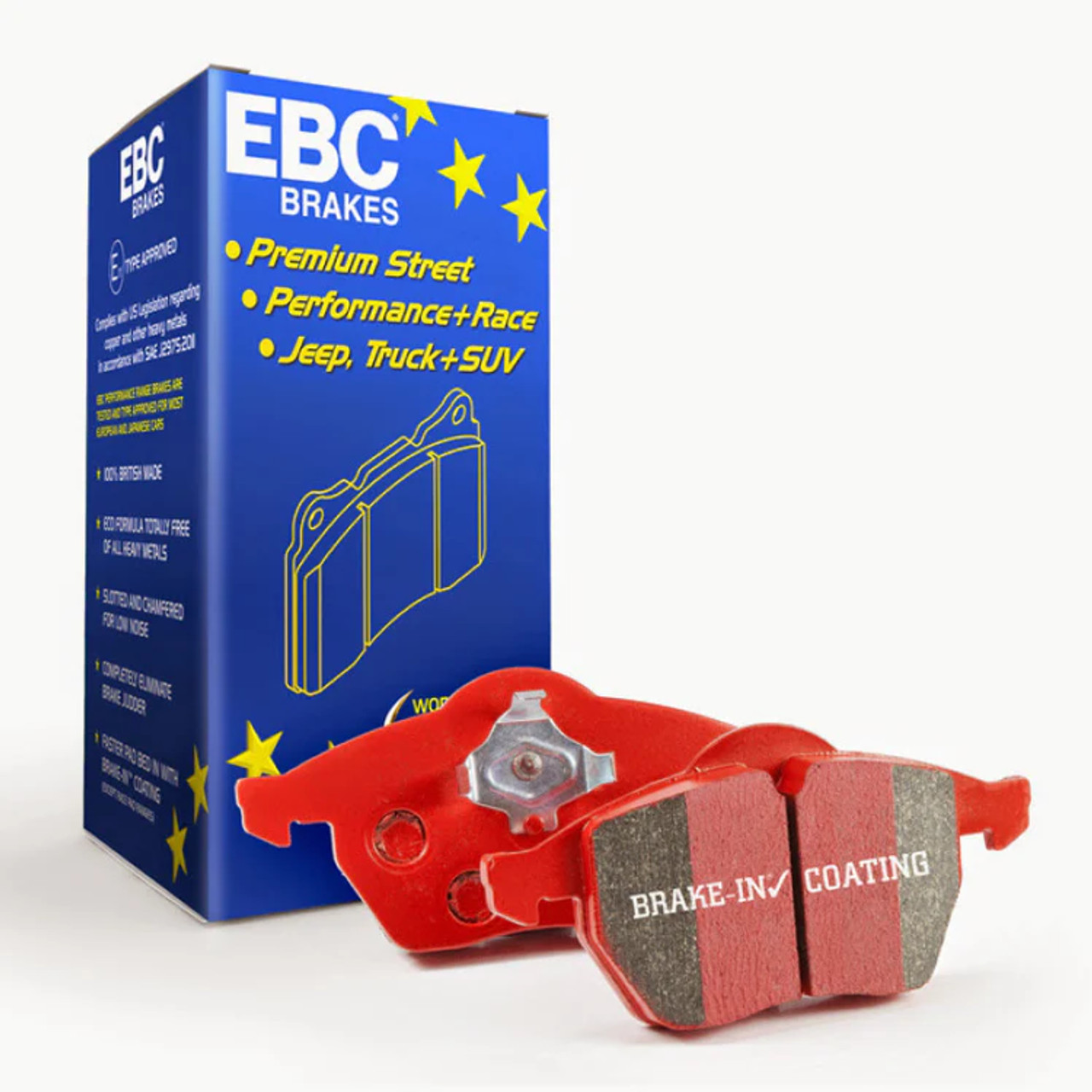 EBC Redstuff Front Brake Pads :: 2015-2023 Ford Mustang V6 & EcoBoost w/o Performance Pack