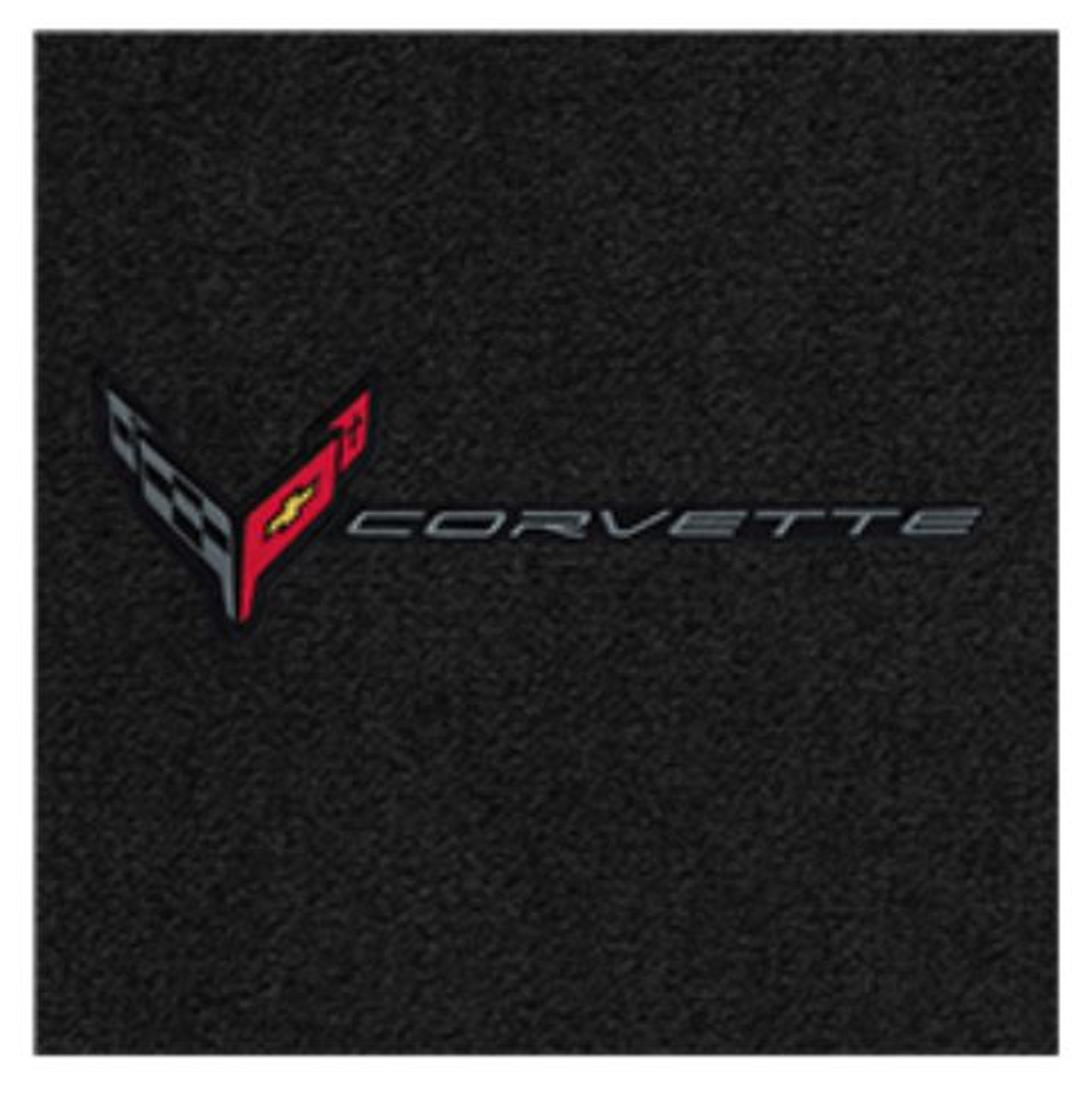 Lloyd 2pc Ultimat Floor Mat, Black w/ Black C8 Corvette Flag Logo & "Corvette" :: 2020-2025 C8 Corvette
